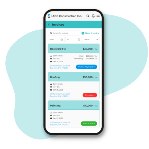 Effortlessly manage invoices from your device
