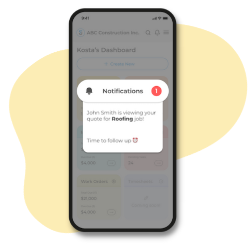 Notifications when client views your quote