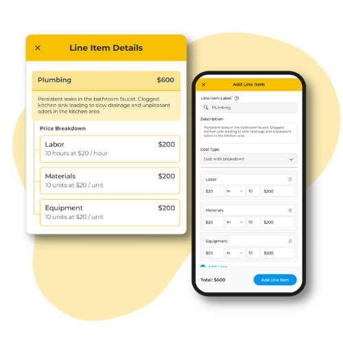 Create quotes with unlimited breakdowns